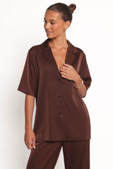 Arryn Short Sleeve Shirt - Chocolate Brown